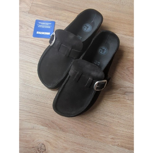 Birkenstock Buckley Suede Clogs Mules  Black - Picture 10 of 15